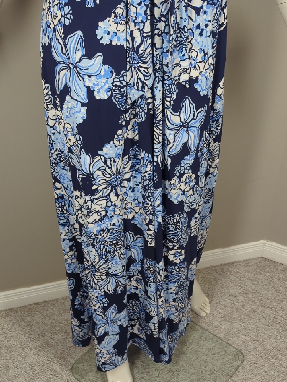 Lilly Pulitzer Navy Blue Floral Maxi Dress - Picture 6 of 9